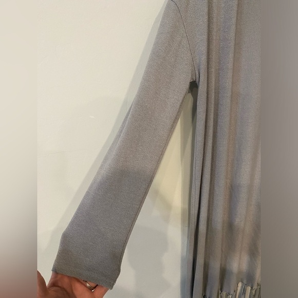 Grey Fringe Duster Cardigan - Picture 5 of 9